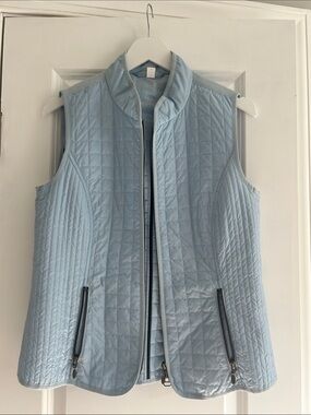 Light Blue Quilted Women's Vest - Sleeveless Jacket